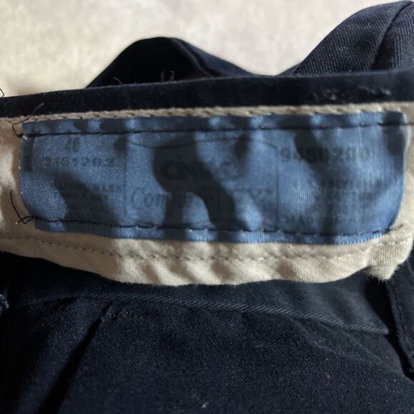 Cintas Comfort Flex Work Pants Size 40 x 30 Chino Dark Blue Flat Front Pockets - Picture 3 of 9